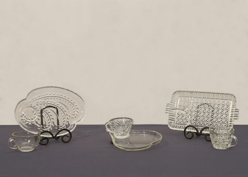 Antique Glass Luncheon Plate & Punch Cup
